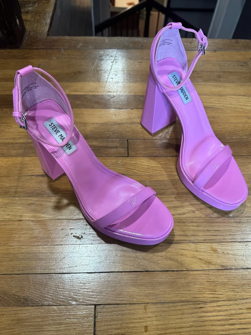 Steve Madden Veronica Hot Pink Platform Ankle Strap Sandals Heels